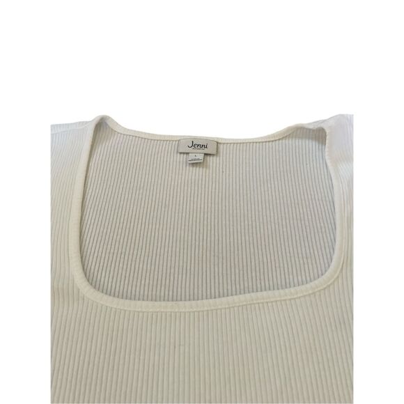 Jenni Square Neck Ribbed Bodysuit - White Angel - large - Picture 5 of 7